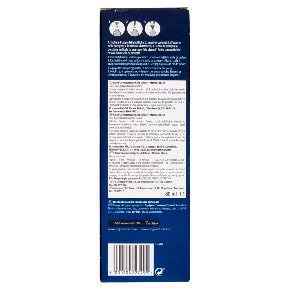 Glade Aromatherapy Diffusore a bastoncini Moment of Zen 80ml